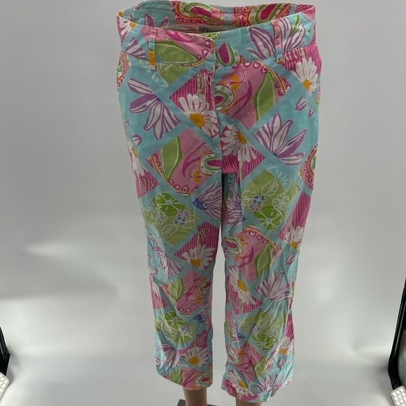 Vintage Lilly Pulitzer "Adios Elephant" Patch Pants, Size 4 - Picture 2 of 10